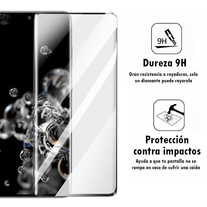 Foto 3 | Mica De Cristal Templado Pantalla Curva Para Samsung S20 Ultra