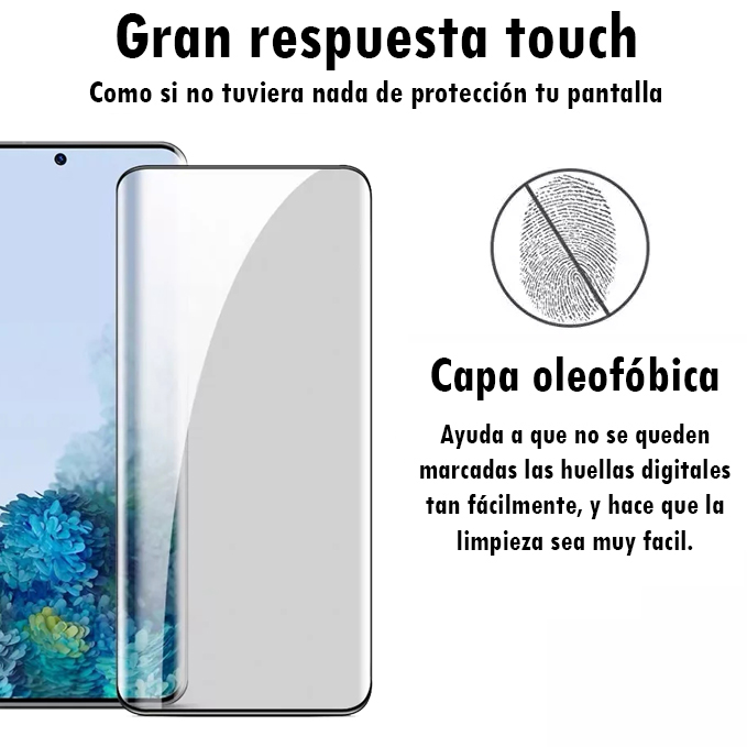 Foto 3 pulgar | Mica De Cristal Templado Pantalla Curva Para Samsung S20 Plus