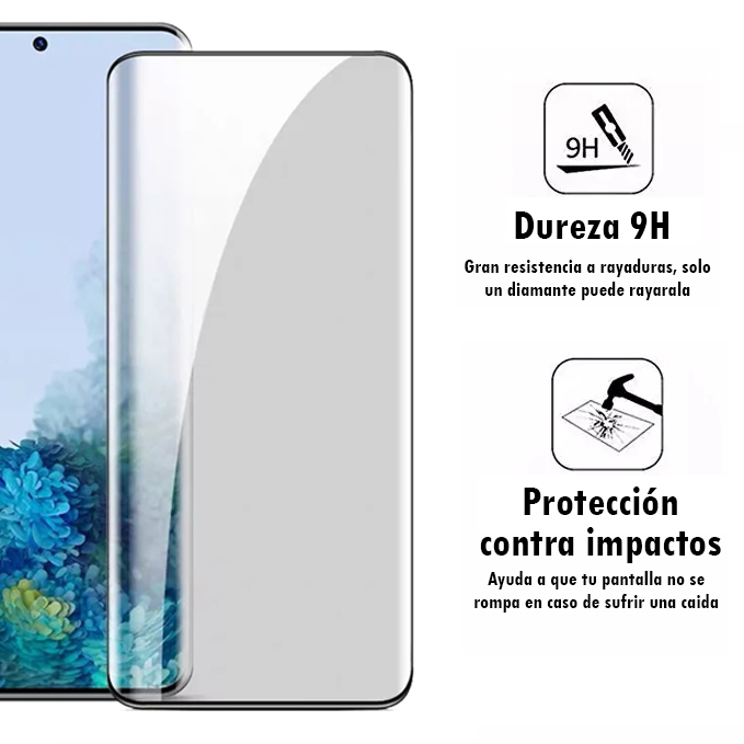 Foto 4 pulgar | Mica De Cristal Templado Pantalla Curva Para Samsung S20 Plus
