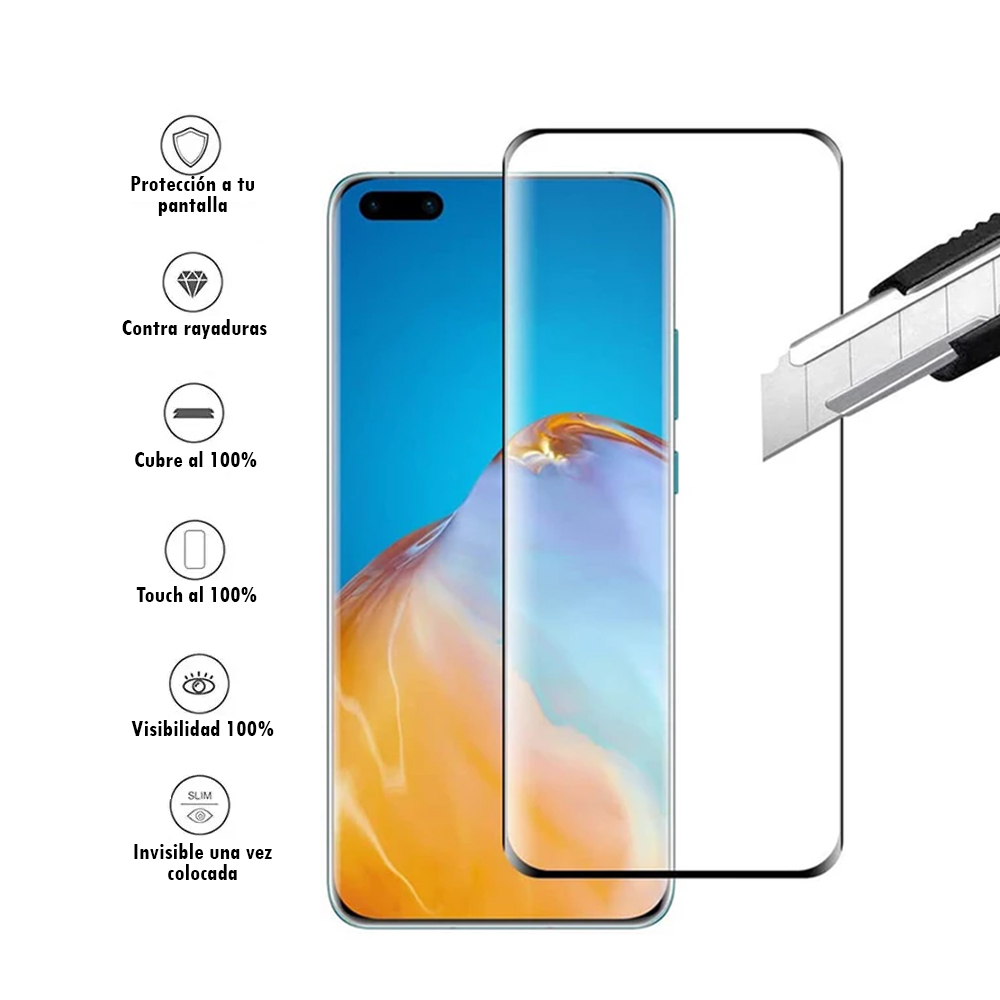 Foto 4 pulgar | Mica De Cristal Templado Pantalla Curva Para Huawei P40 Pro