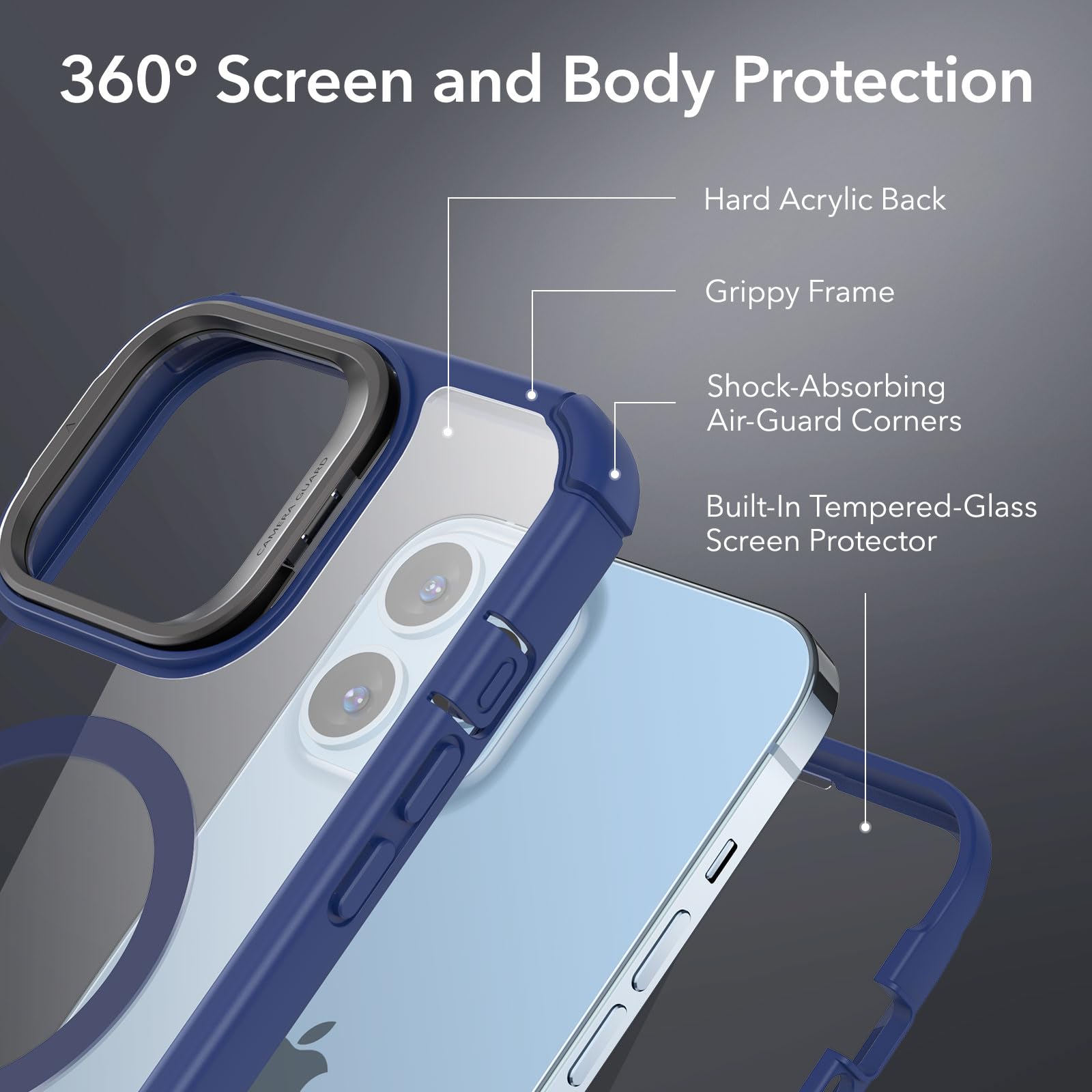 Foto 4 pulgar | Funda Magnética Esr Para Iphone 13 Pro Max Con Soporte Azul - Venta Internacional.