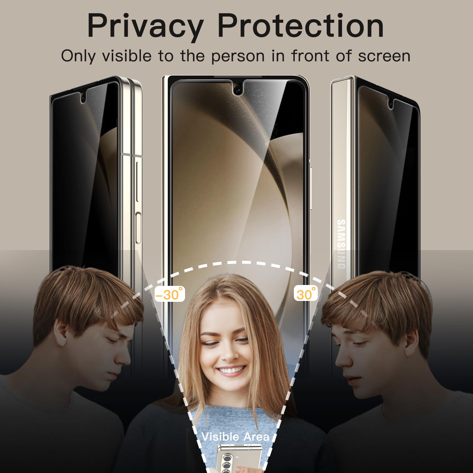 Foto 4 | Protector De Pantalla De Privacidad Jetech Para Samsung Galaxy Z Fold 5 - Venta Internacional.