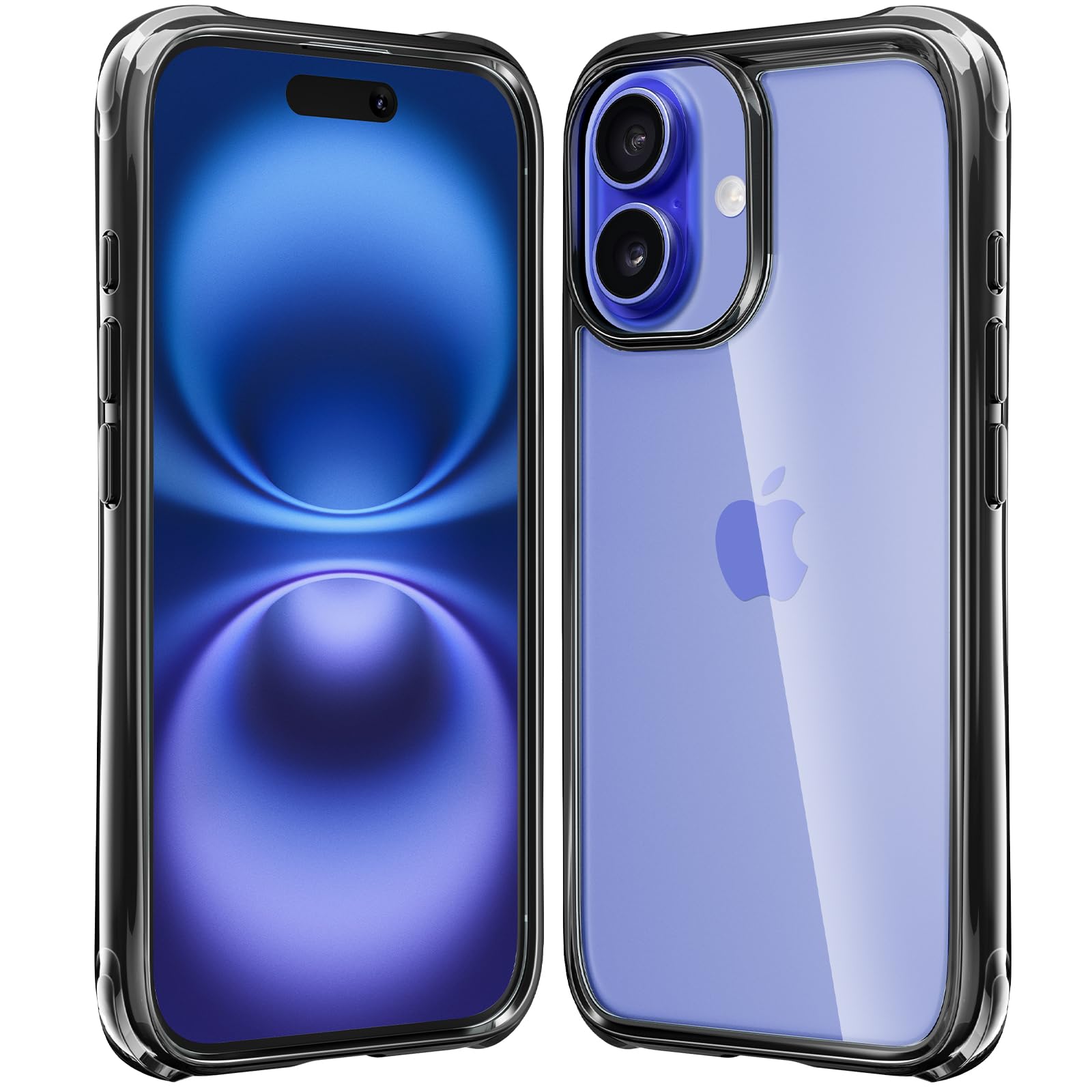 Foto 2 pulgar | Funda De Teléfono Mkeke Para Iphone 16 Slim Clear Con Protector Negro - Venta Internacional.