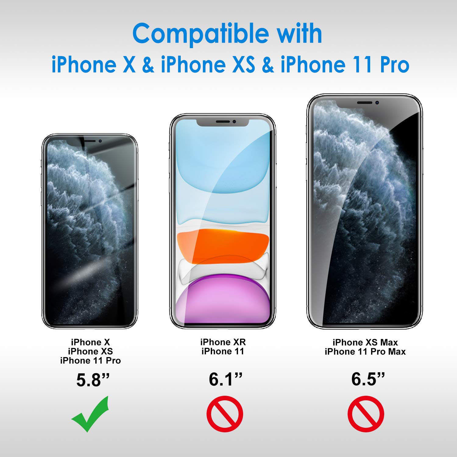 Foto 3 | Protector De Pantalla Jetech Para Iphone 11 Pro/xs/x De 5.8 Pulgadas, Paquete De 2 - Venta Internacional.