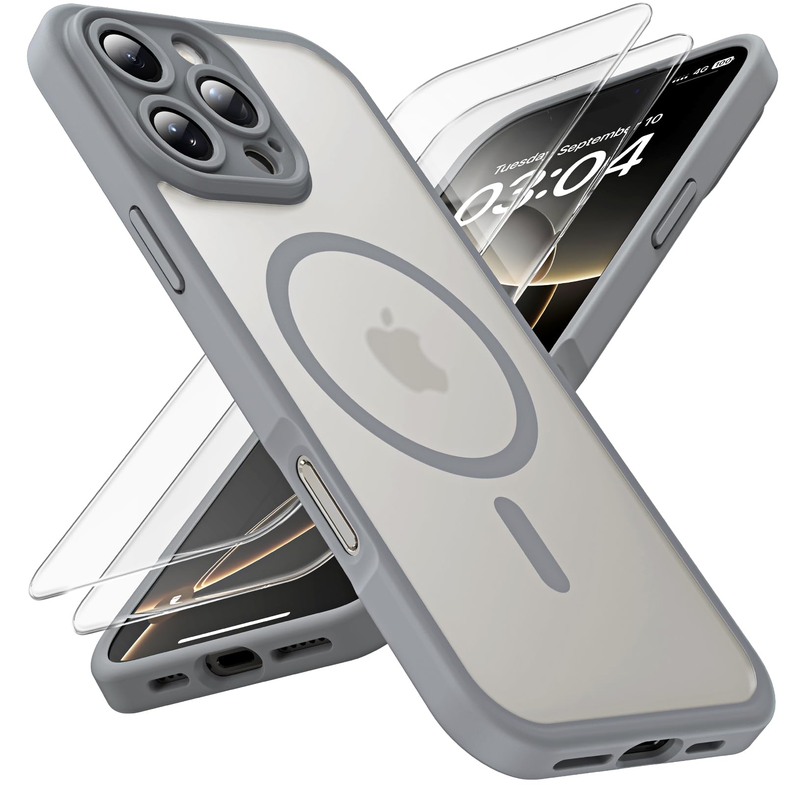 Foto 2 pulgar | Funda De Teléfono Tocol 3 En 1 Para Iphone 16 Pro Max 6.9'' (gris) - Venta Internacional.
