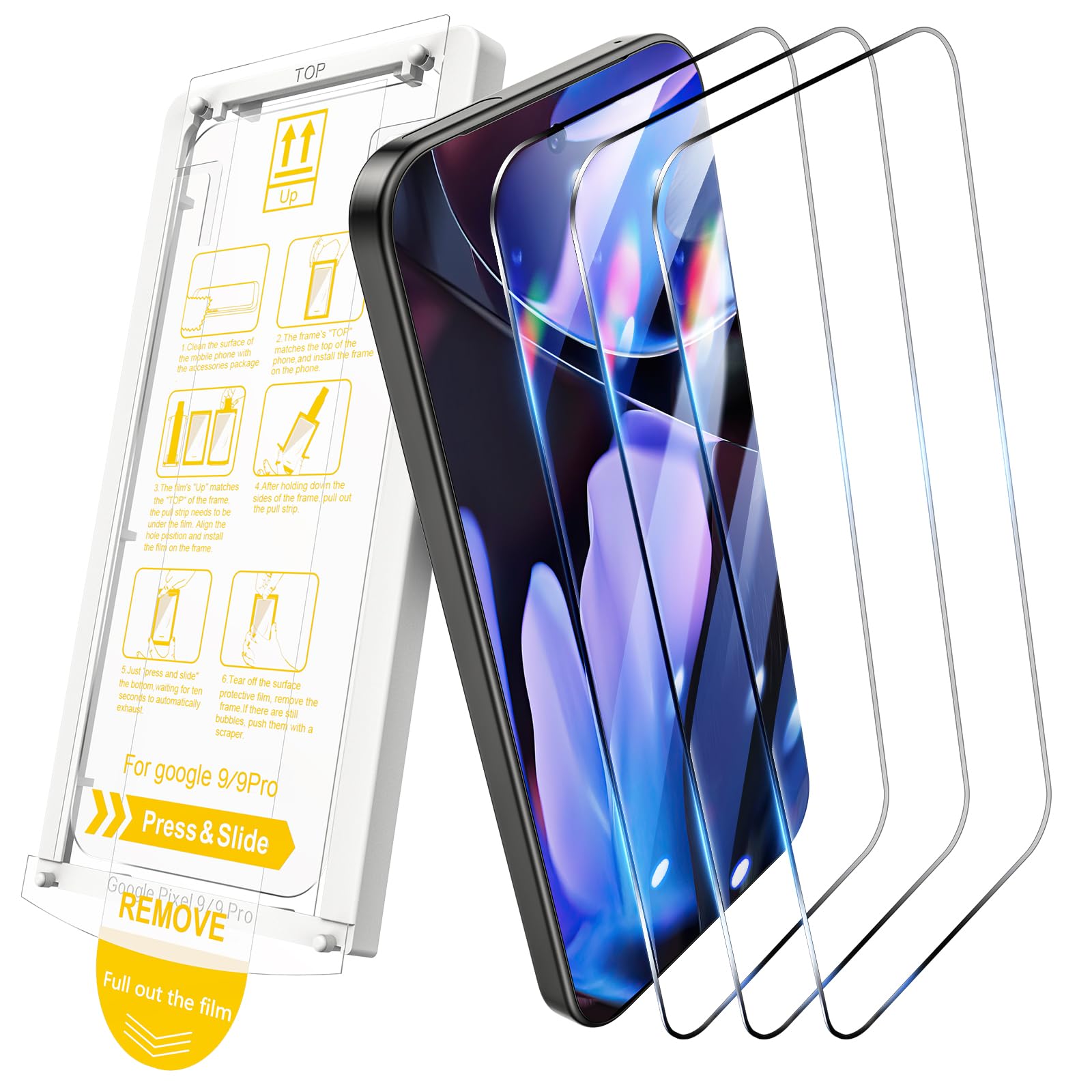 Foto 2 pulgar | Protector De Pantalla De Vidrio Templado Caka, Paquete De 3 Unidades, Para Google Pixel 9/9 Pro - Venta Internacional.