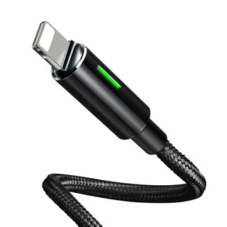 Foto 2 | Cable Lightning Reforzado Con Indicador Led De Carga Completa 1.2m Mcdodo color Negro