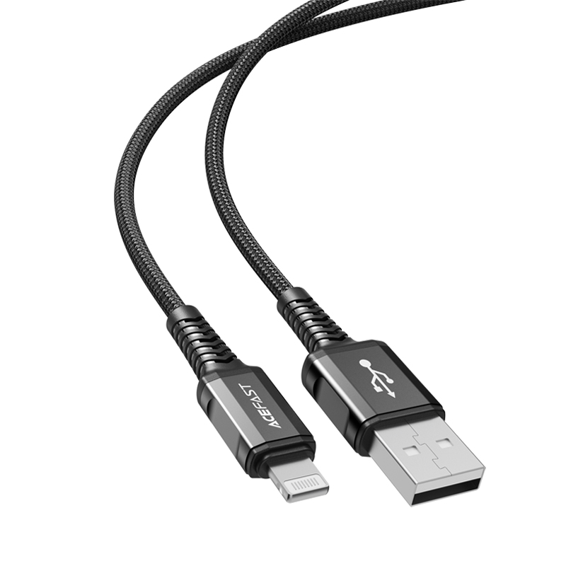 Cable de Carga Rápida USB A a Lightning 1.2 M color Negro