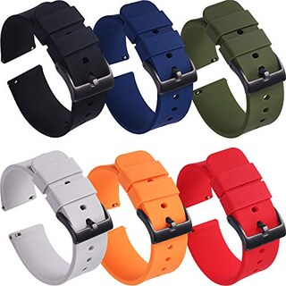 Foto 1 | Venta Internacional - Carty 6 Pack Silicone Watch Band Release Rapid Rubber Bands Para Hombres 22 Mm Straps Stris