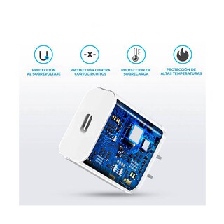 Foto 3 | Cargador y Cable Elegate CH98TYPEC color Blanco USB Tipo C