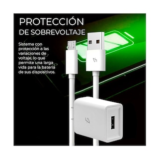 Foto 4 | Cargador y Cable Elegate CH98V8 color Blanco Micro USB V8