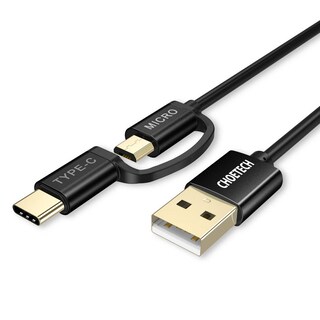 Foto 2 | Cable Choetech 2 en 1 Usb A Usb-c/micro Negro 1.2 m