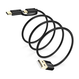 Foto 3 | Cable Choetech 2 en 1 Usb A Usb-c/micro Negro 1.2 m