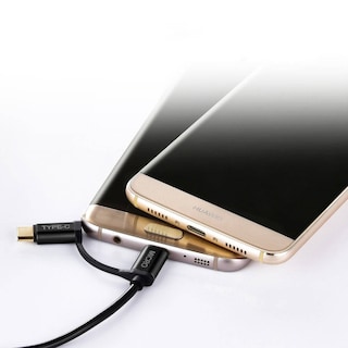 Foto 5 | Cable Choetech 2 en 1 Usb A Usb-c/micro Negro 1.2 m