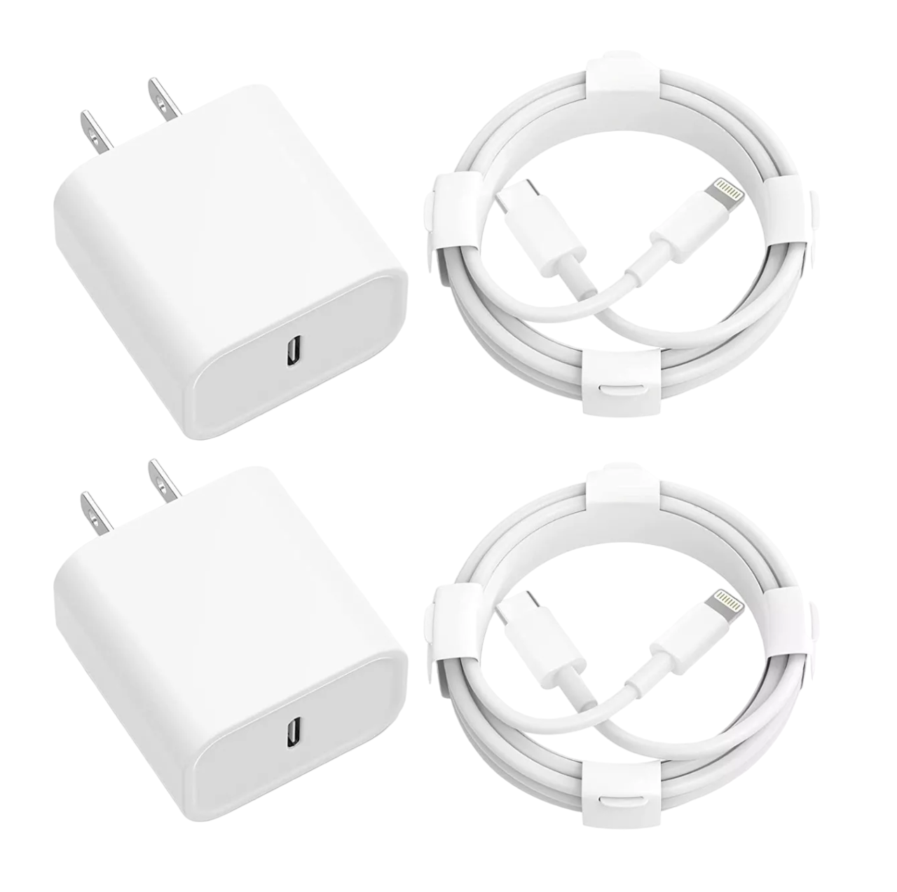 Cargador Carga Rápida 3.0 Belug para iPhone 14 8 20w 2 Piezas color Blanco