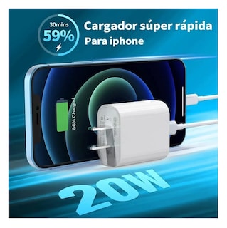 Foto 3 | Cargador Carga Rápida 3.0 Belug para iPhone 14 8 20w 2 Piezas color Blanco