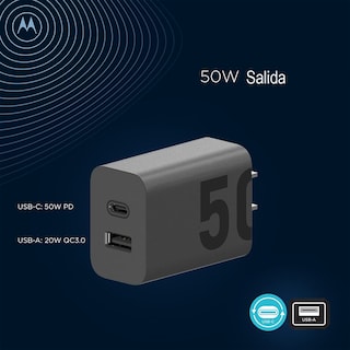 Foto 4 | Cargador Tipo C Motorola SJMC501 color Negro 50w Cubo y Cable