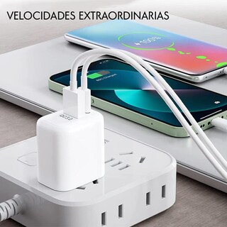 Foto 2 | Cargador de Red Eléctrica con Entrada Dual Tipo C Y Usb P Life Connekt Carga Eficiente y Versátil