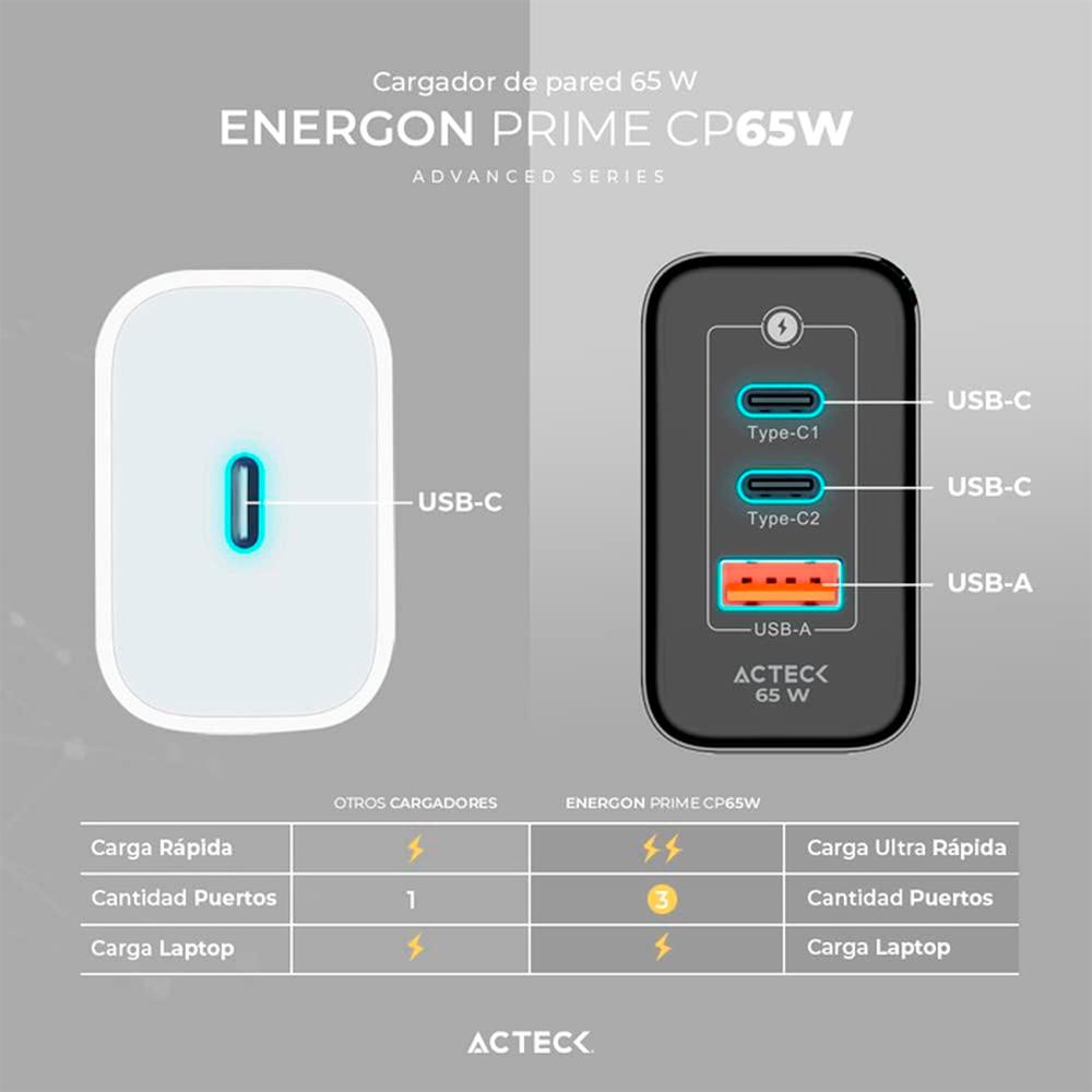 Foto 5 pulgar | Turbo Cargador Acteck CP665 USB-C AC-935579 color Negro