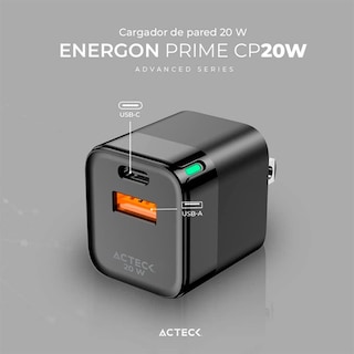 Foto 2 | Turbo Cargador Acteck AC-935555 Energon Prime USB-C y USB-A color Negro