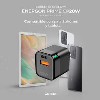 Foto 4 | Turbo Cargador Acteck AC-935555 Energon Prime USB-C y USB-A color Negro