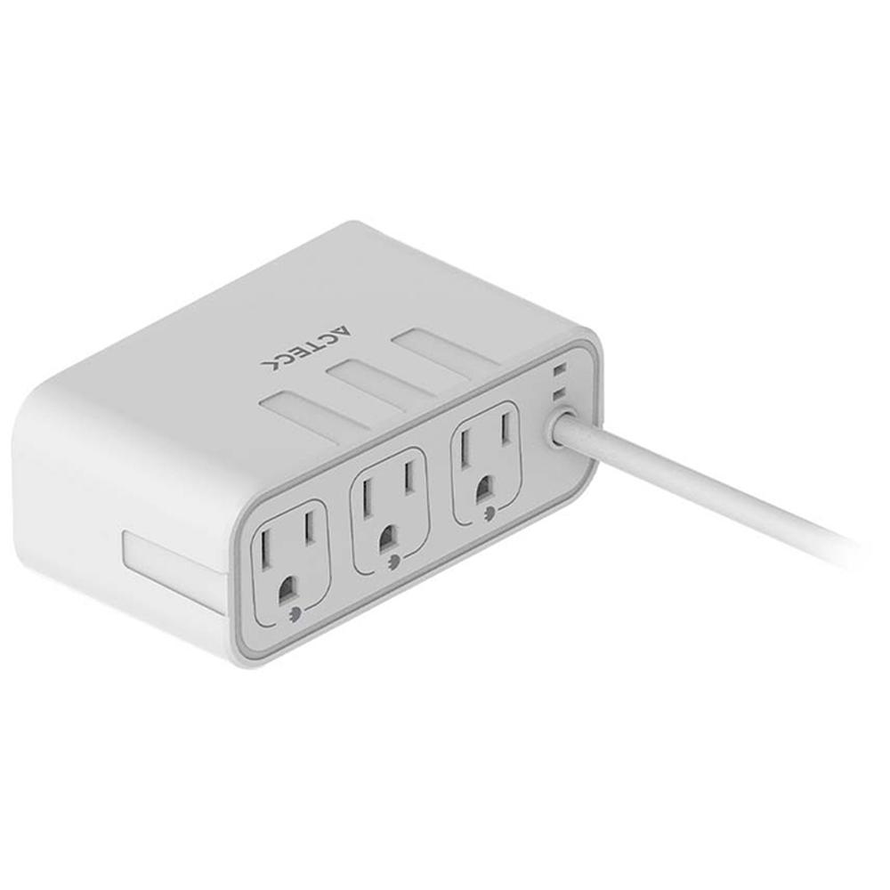 Foto 3 pulgar | Cargador de Escritorio Acteck Energon Mate Ce676 3 Conectores + 2 Usb + Usb-c  Ac-936521 Blanco