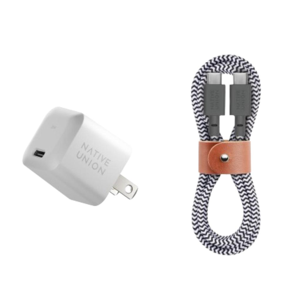 Foto 2 pulgar | Bundle Cargador de Pared y Fast Native Union de 30w Cable USB C a C Blanco