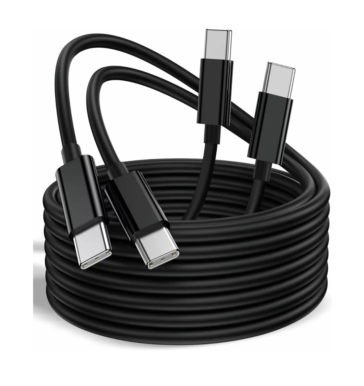 Cable de Datos Tipo C a C 3m para Samsung Carga Rápida 2 Piezas Negro