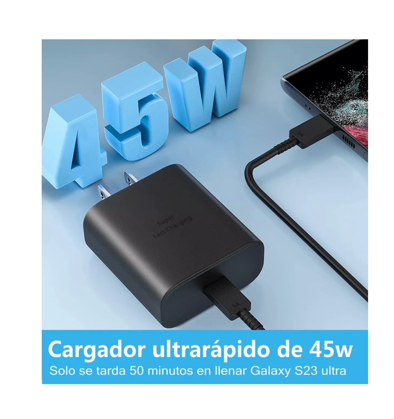 Foto 2 | Cargador Tipo C de 45w para Samsung S23 2 Piezas