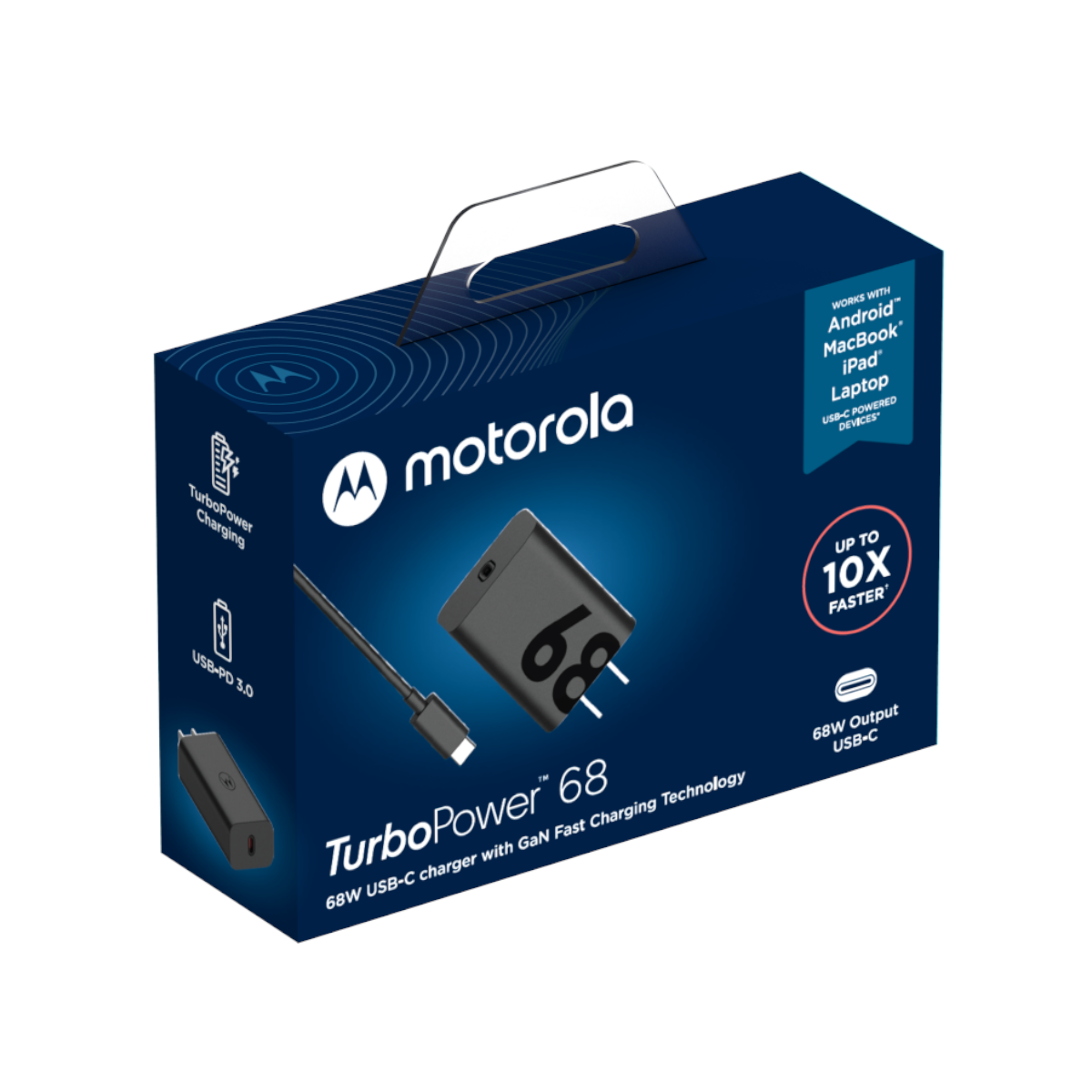 Foto 5 | Cargador Tipo C Motorola Negro de 68 W