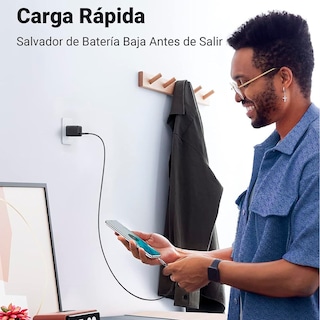 Foto 2 | Cargador Usb C 25w Universal Pd 3.0 De Pared Con Cable Usb C 2m Carga Rápida Compatible Con Android Y Iphone Color Negr
