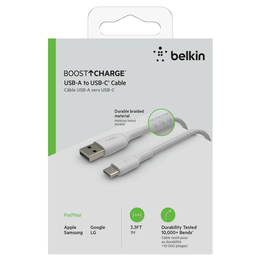 Foto 6 pulgar | Cable Trenzado Usb-c A Usb A Blanco 1m