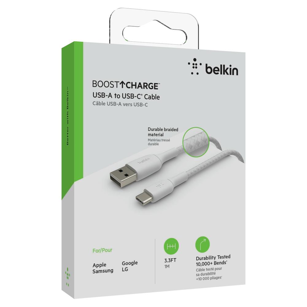 Foto 7 pulgar | Cable Trenzado Usb-c A Usb A Blanco 1m