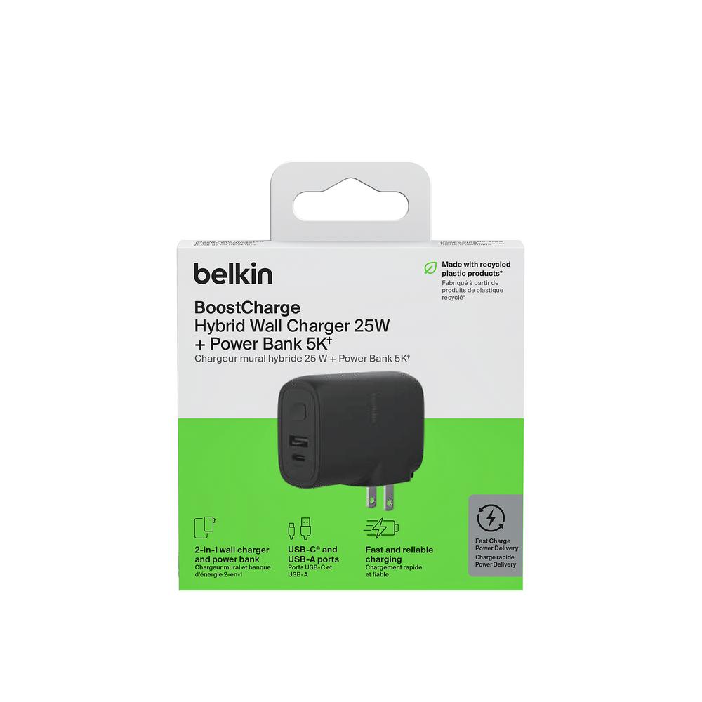 Foto 8 pulgar | Cargador De Pared De 25w Con Entrada Usb A Y Entrada Usb C Más Batería De 5k Negro