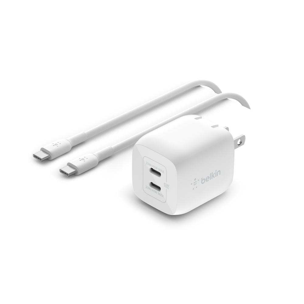 Foto 5 pulgar | Cargador de pared USB-C dual de 45W Blanco con Tecnología GaN y USB-C PD 3.0