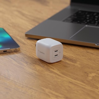 Foto 7 | Cargador de pared USB-C dual de 45W Blanco con Tecnología GaN y USB-C PD 3.0