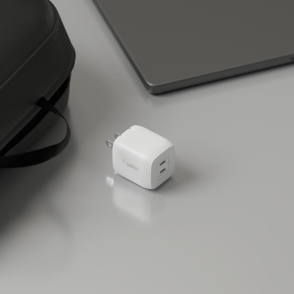 Foto 9 pulgar | Cargador de pared USB-C dual de 45W Blanco con Tecnología GaN y USB-C PD 3.0