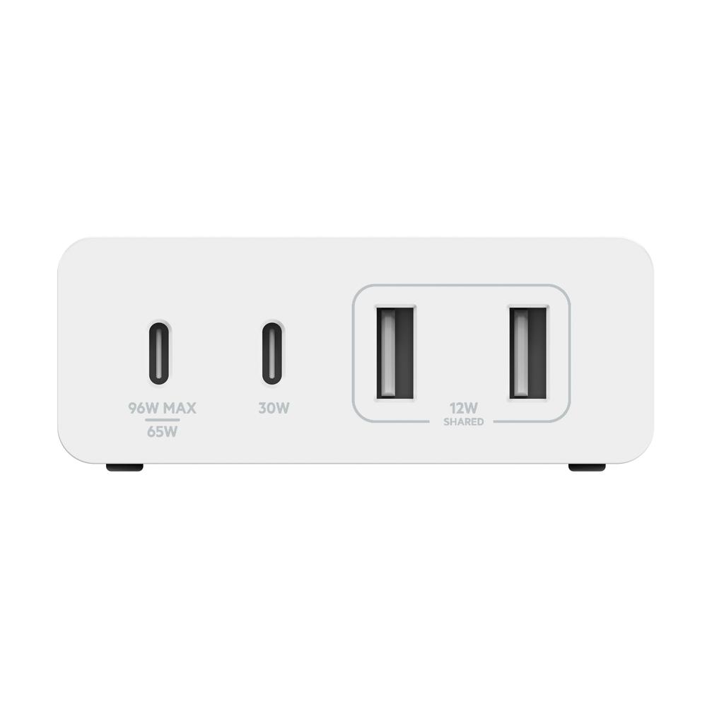 Cargador De Pared De 4 Puertos Con 2 Entradas Usb C Y 2 Entradas Usb A De 108w Blanco