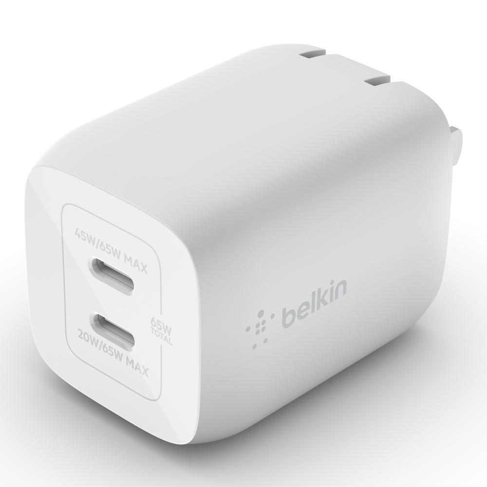 Foto 4 pulgar | Cargador De Pared Doble Usb C De 65w Blanco Gan