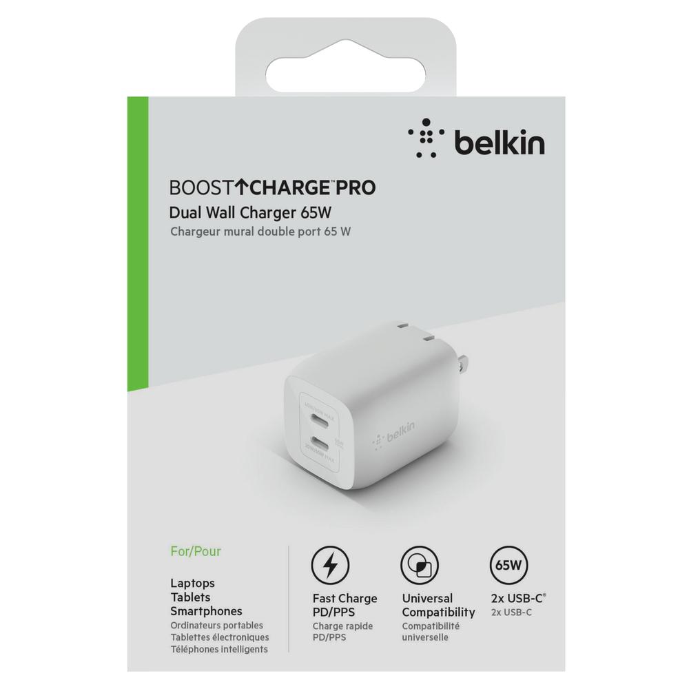 Foto 8 pulgar | Cargador De Pared Doble Usb C De 65w Blanco Gan