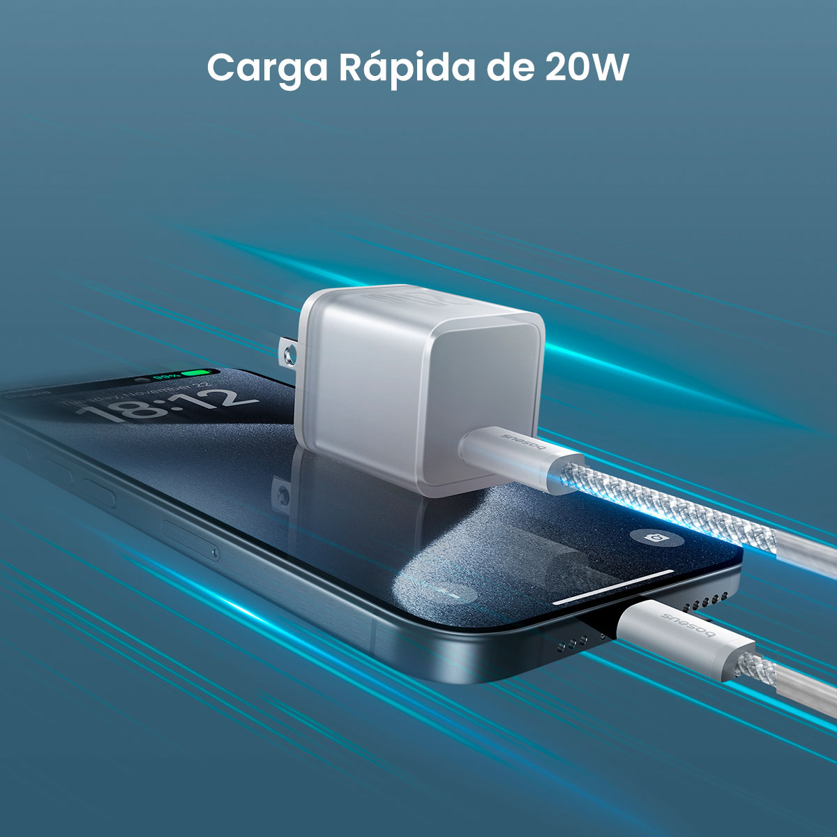 Foto 4 pulgar | Cargador USB C de 20 W Baseus Gan5s Carga Rápida Blanco