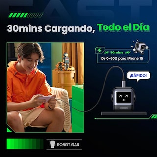 Foto 3 | Cargador Tipo C 30w Ugreen Nexode Robot Gan Carga Rápida Gris