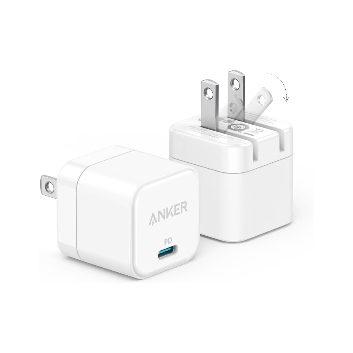 Foto 2 pulgar | Cargador USB-C 20w Pd Anker Powerport III Patas Plegables