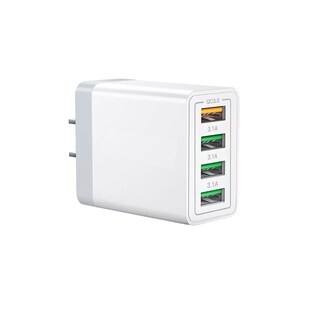 Foto 1 | Cubo De Carga Rápida 1 Puerto De Qc 3.0 + 3 Salidas De Usb Con Luz Compatibilidad Universal Blanco