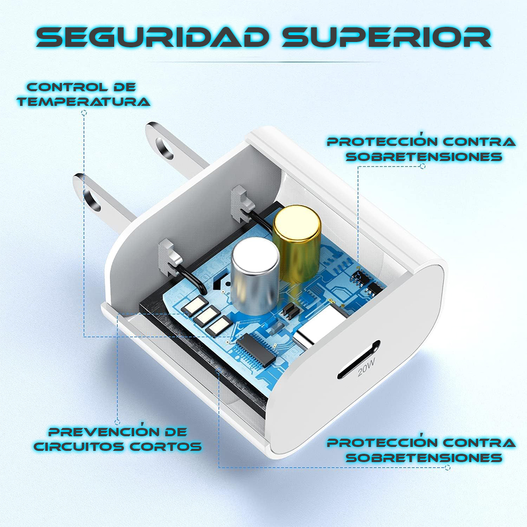 Foto 3 | Cargador Tipo Lightning De 20w Compatible Para Iphone 14 Pro