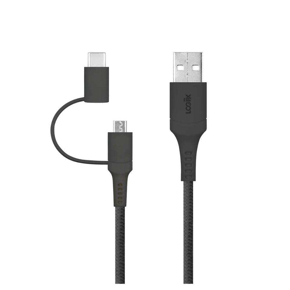 Foto 2 pulgar | Logiix Cable Multiconector 2 En 1 Usb-a A Usb-c/microusb - Negro