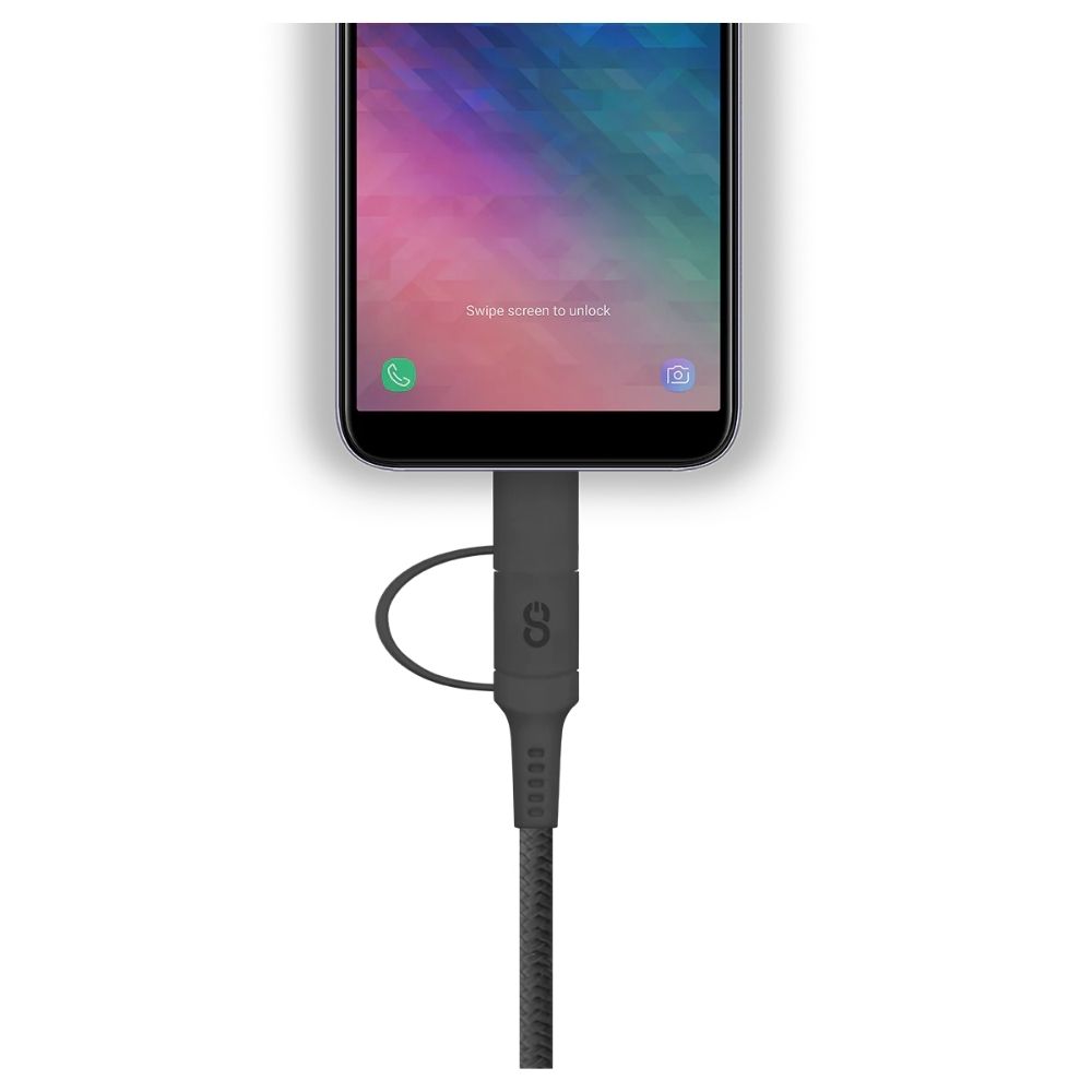 Foto 3 pulgar | Logiix Cable Multiconector 2 En 1 Usb-a A Usb-c/microusb - Negro