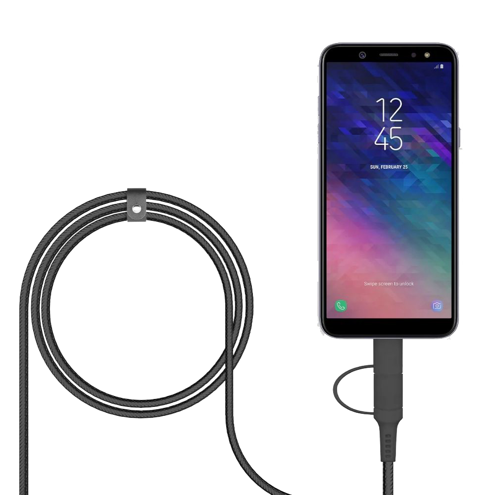 Foto 4 pulgar | Logiix Cable Multiconector 2 En 1 Usb-a A Usb-c/microusb - Negro