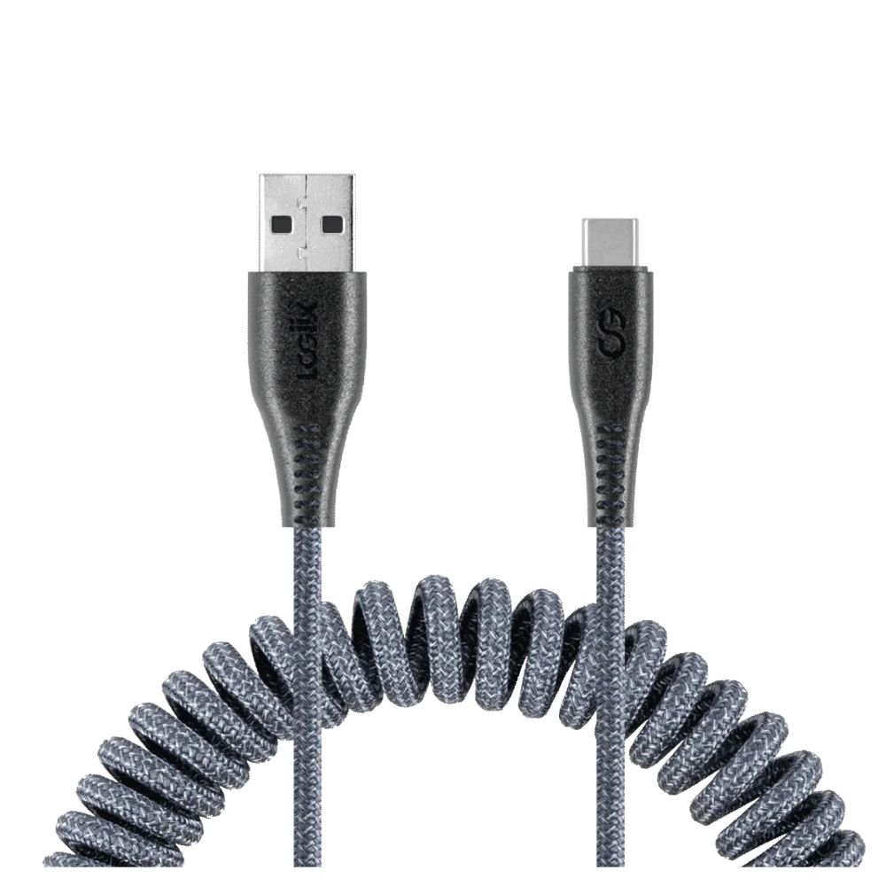 Foto 2 pulgar | Logiix Piston Connect Coil Usb-a A Lightning - Gris