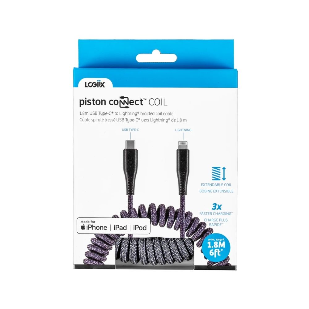 Foto 4 pulgar | Logiix Piston Connect Coil Usb-a A Usb-c - Gris